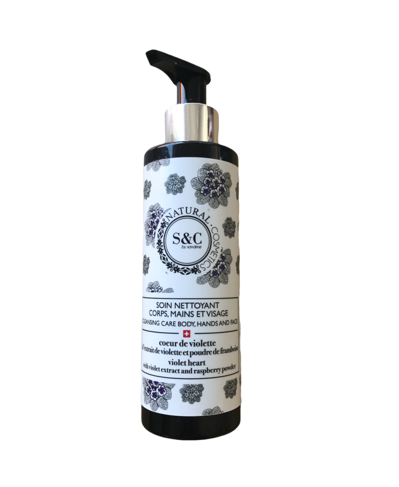 Gel douche corps, mains et visage - Coeur de violette