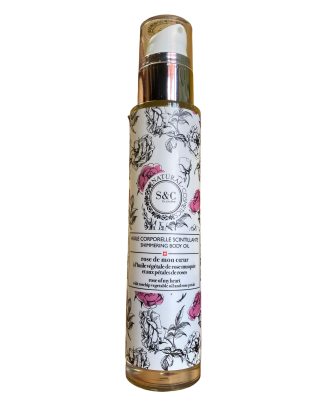 Huile corporelle luxueuse scintillante "Rose de mon Coeur"