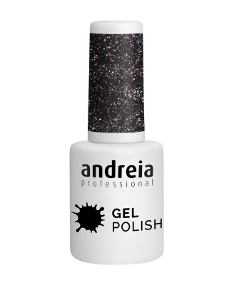 Gel polish n°244 - Noir avec Glitter multicolore